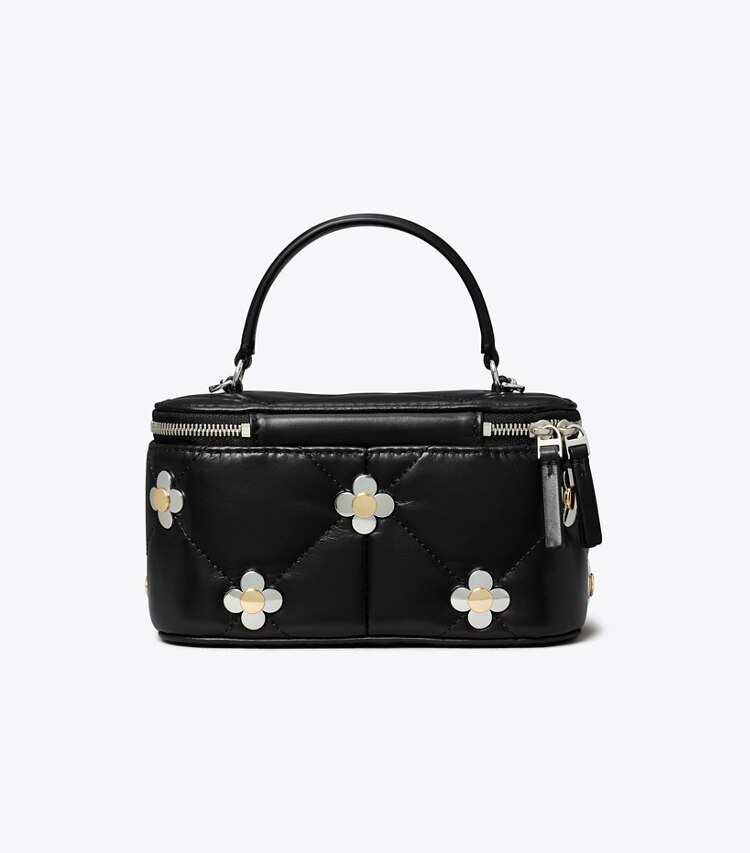 Tory Burch designer mini bags Kira Diamond Quilt Clover Vanity Case in Black back