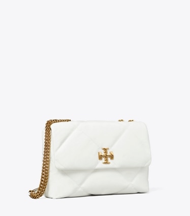 Tory Burch designer shoulder bags Kira Diamond Quilt Convertible Shoulder Bag in Blanc angle