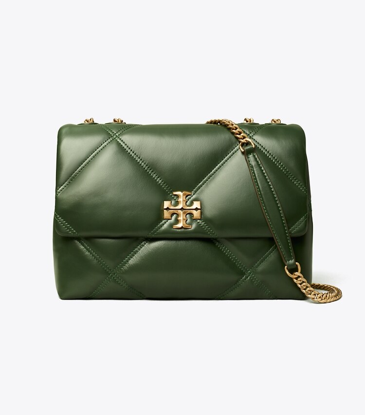 Tory Burch designer schultertaschen Kira Diamond Quilt Convertible Shoulder Bag in Basil front