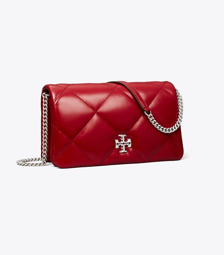 Tory Burch designer mini bags Kira Diamond Quilt Crossbody in Red angle