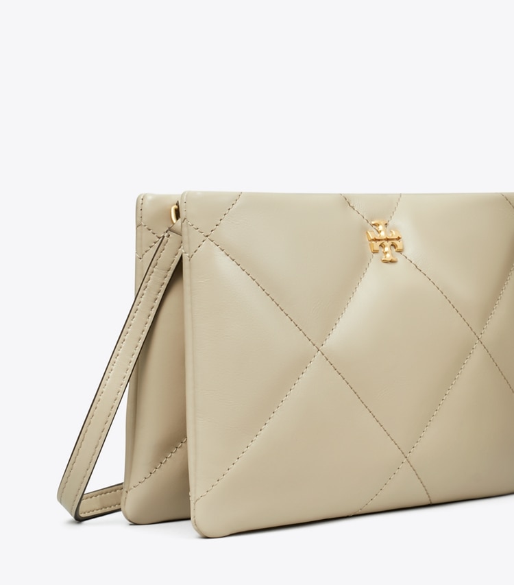 Tory Burch designer crossbody bags Kira Diamond Quilt Crossbody Bag in Light Stone detail