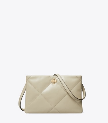 Tory Burch designer crossbody bags Kira Diamond Quilt Crossbody Bag in Light Stone front