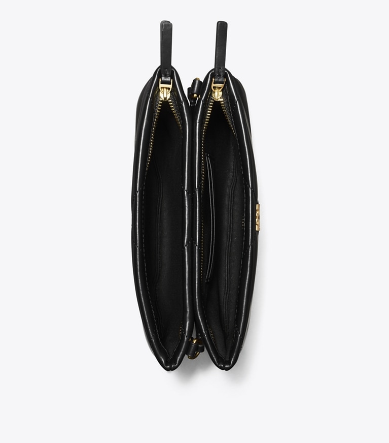 Tory Burch designer crossbody bags Kira Diamond Quilt Crossbody Bag in Black angle