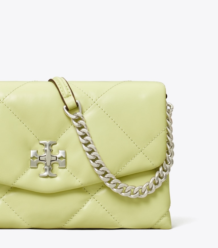 Tory Burch designer mini bags Kira Diamond Quilt Crossbody in Fresh Pear angle
