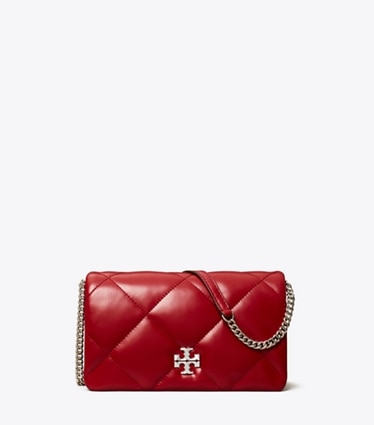 Tory Burch designer mini bags Kira Diamond Quilt Crossbody in Red front