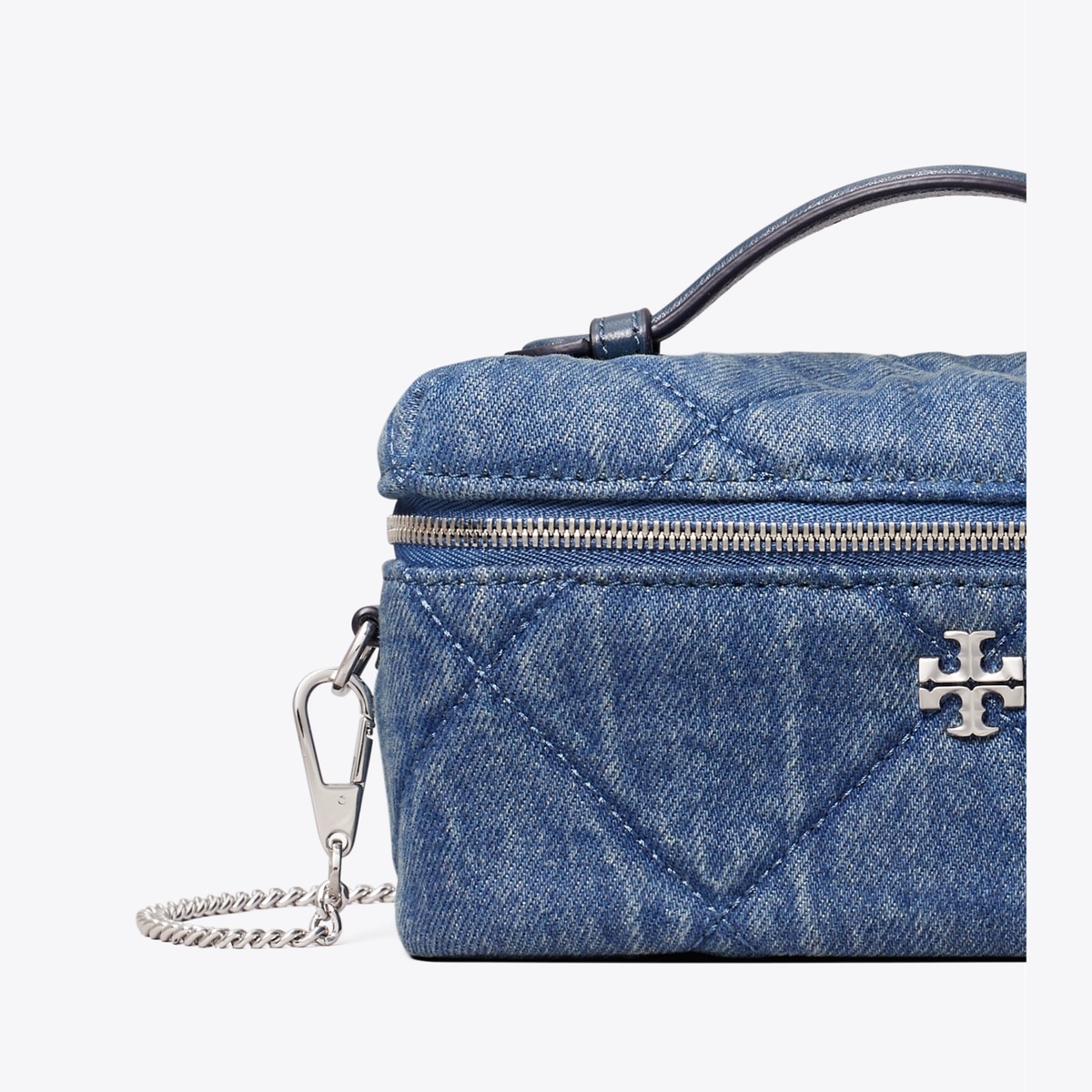 KIRA DIAMOND QUILT DENIM VANITY CASE - thumbnail 4