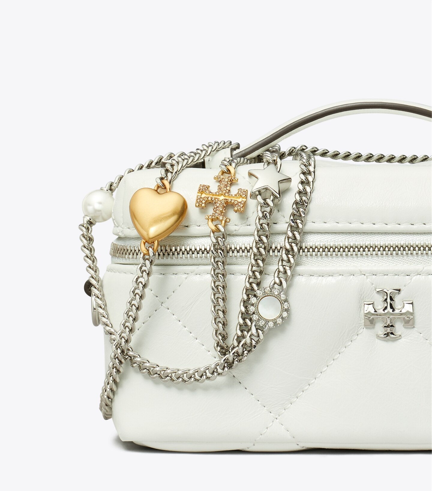 Kira Diamond Quilt Distressed Charm Vanity Case