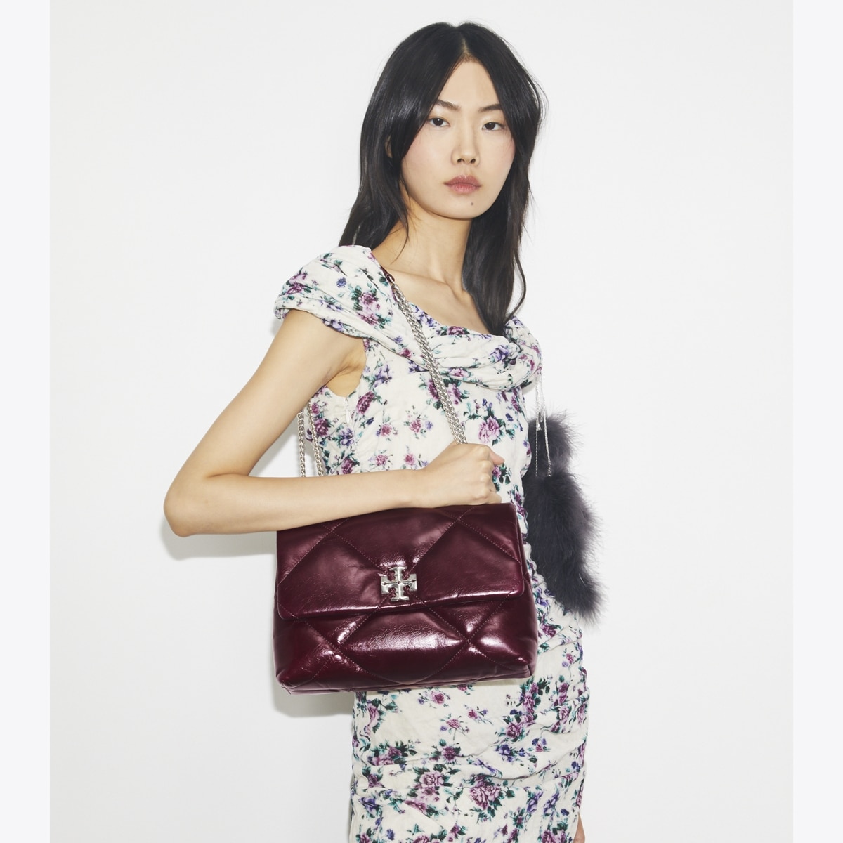 Kira Diamond Quilt Distressed Shoulder Bag: Women's Designer