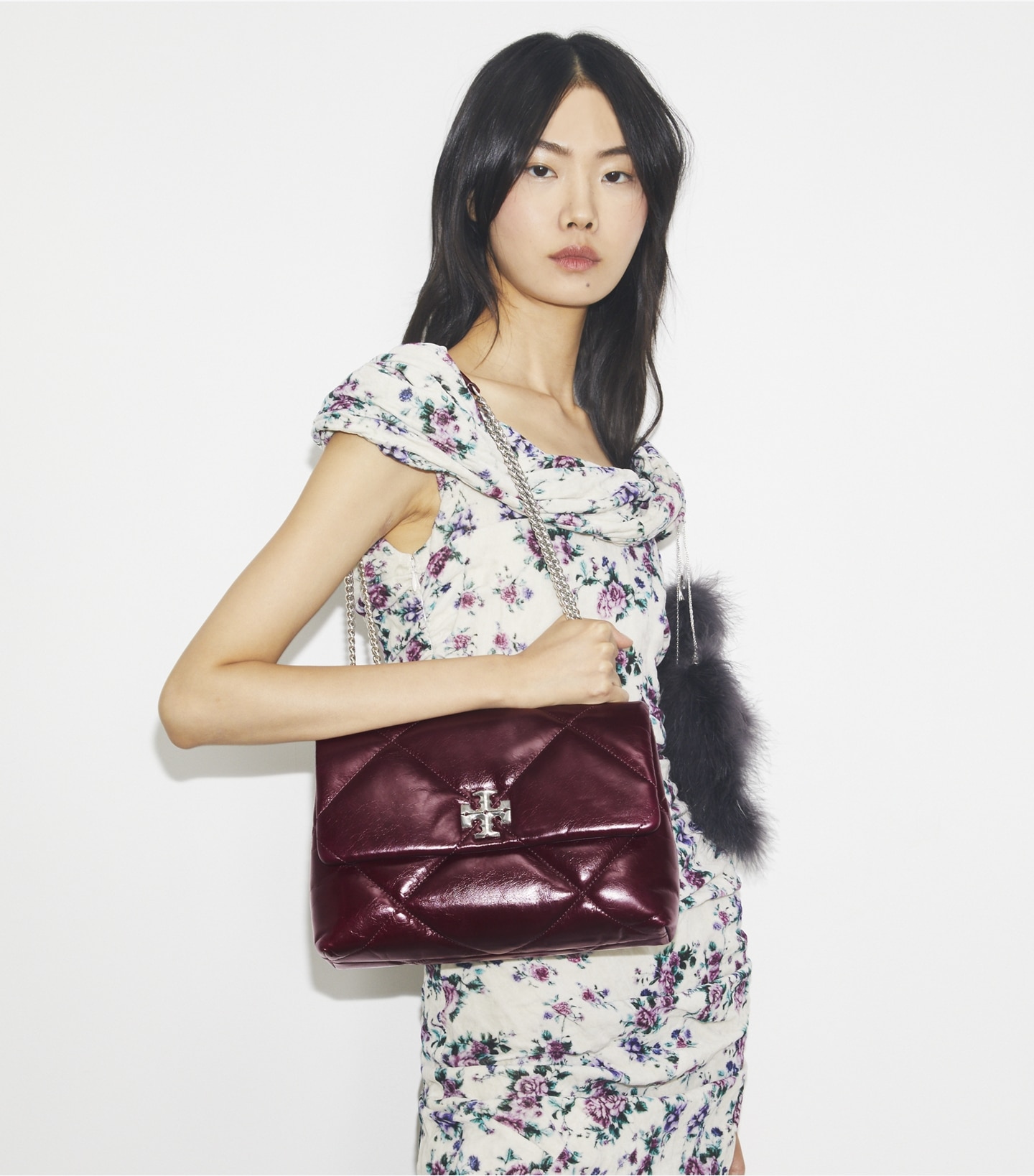 Kira Diamond Quilt Distressed Shoulder Bag