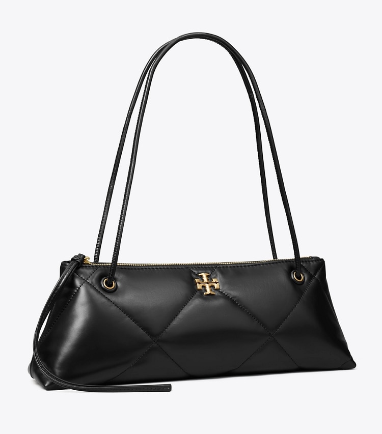 Tory Burch designer shoulder bags Kira Diamond Quilt East-West Shoulder Bag in Black angle