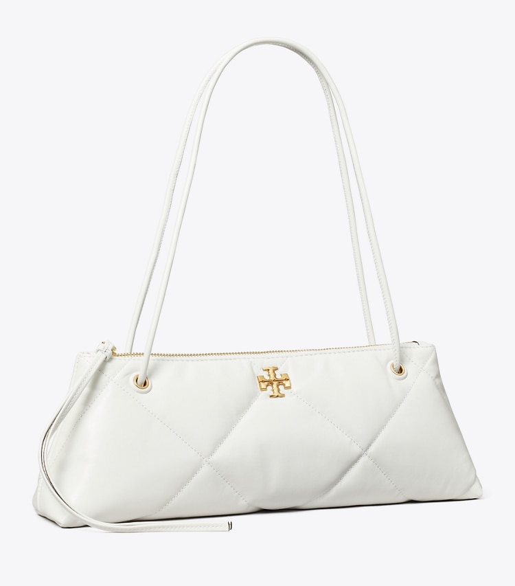 Tory Burch designer shoulder bags Kira Diamond Quilt East-West Shoulder Bag in Blanc angle