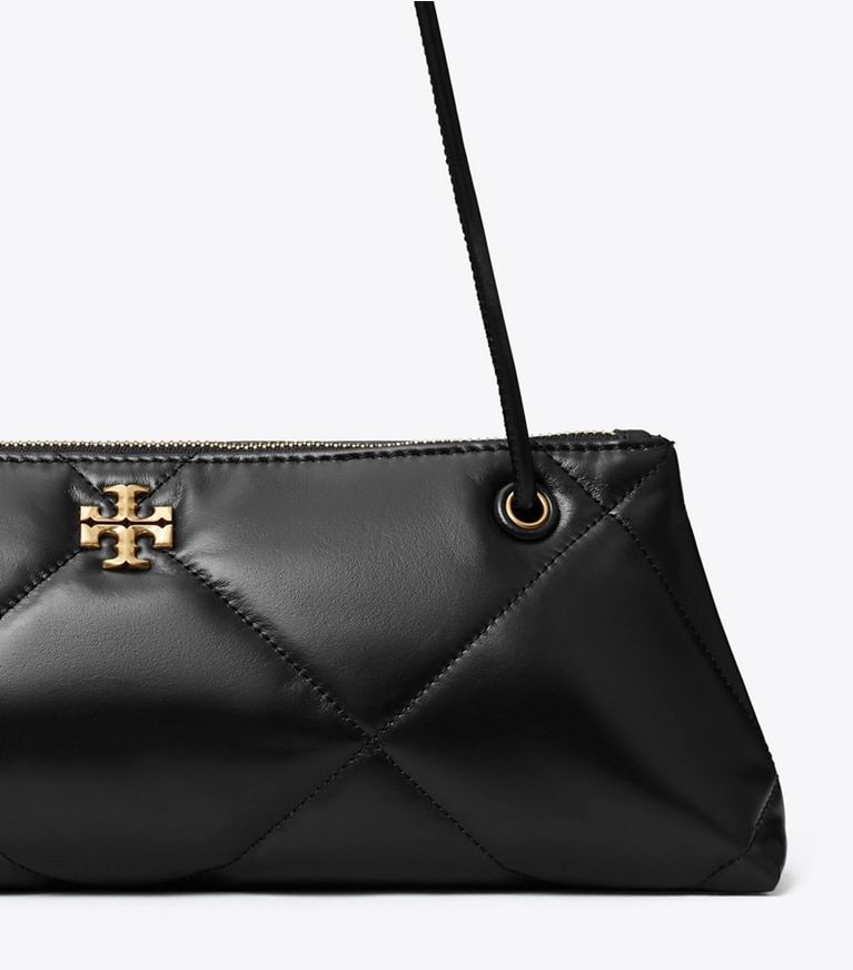 Tory Burch designer shoulder bags Kira Diamond Quilt East-West Shoulder Bag in Black angle