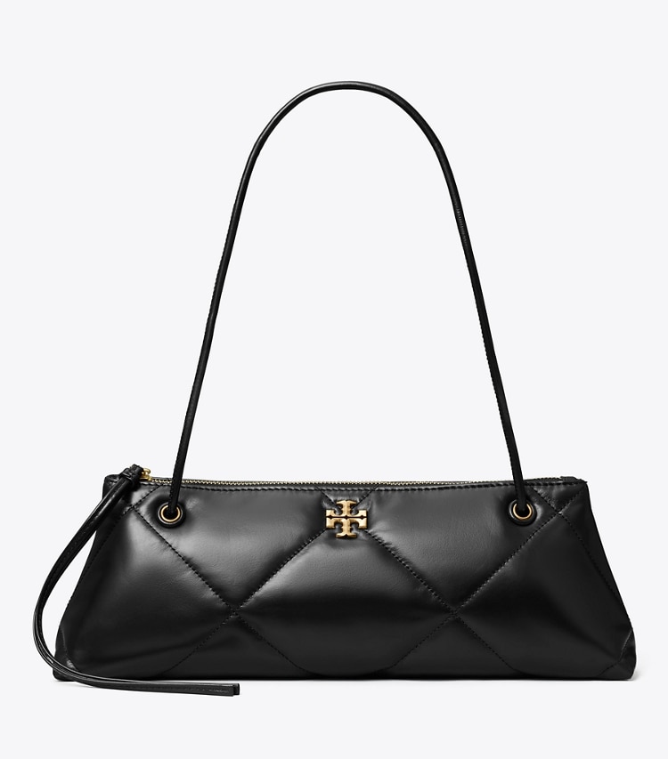 Tory Burch designer shoulder bags Kira Diamond Quilt East-West Shoulder Bag in Black front