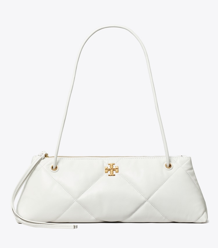 Tory Burch designer shoulder bags Kira Diamond Quilt East-West Shoulder Bag in Blanc front
