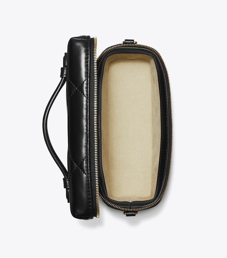 Tory Burch designer mini bags Kira Diamond Quilt East-West Vanity Case in Black angle