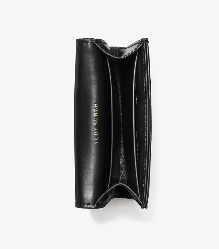Tory Burch designer カードケース キラ ダイヤモンドキルト フラップカードケース in Black オーバーヘッド