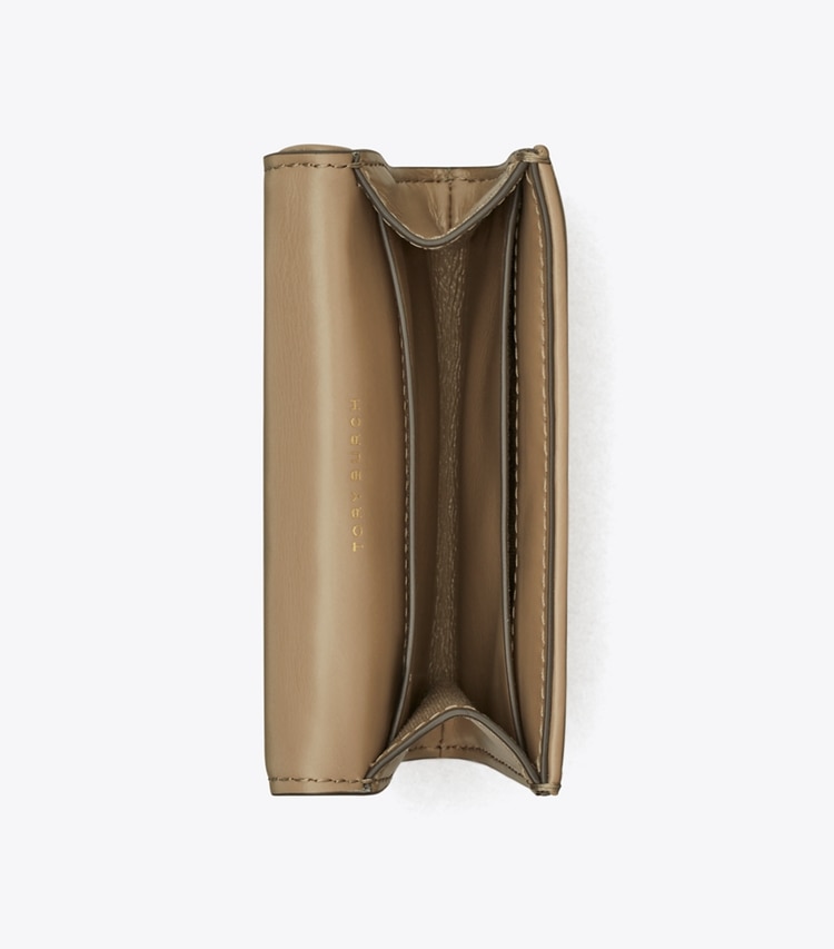 Tory Burch designer カードケース キラ ダイヤモンドキルト フラップカードケース in Taupe Oak オーバーヘッド