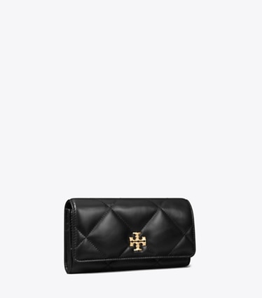Tory Burch designer wallets Kira Diamond Quilt Flap Wallet in Black angle