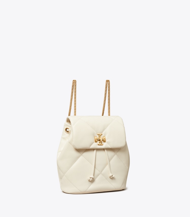 Tory Burch designer backpacks Kira Diamond Quilt Mini Backpack in Warm White angle