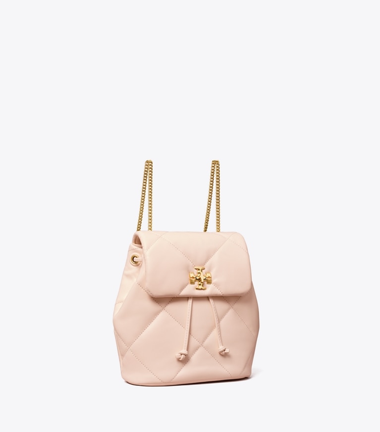 Tory Burch designer backpacks Kira Diamond Quilt Mini Backpack in Soft Pink angle