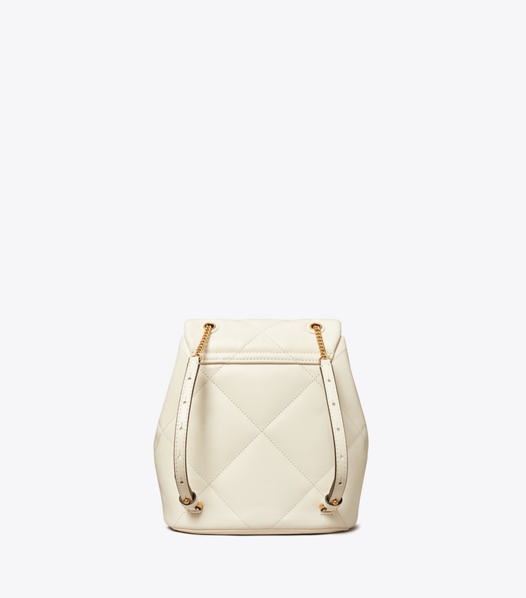 Tory Burch designer backpacks Kira Diamond Quilt Mini Backpack in Warm White angle
