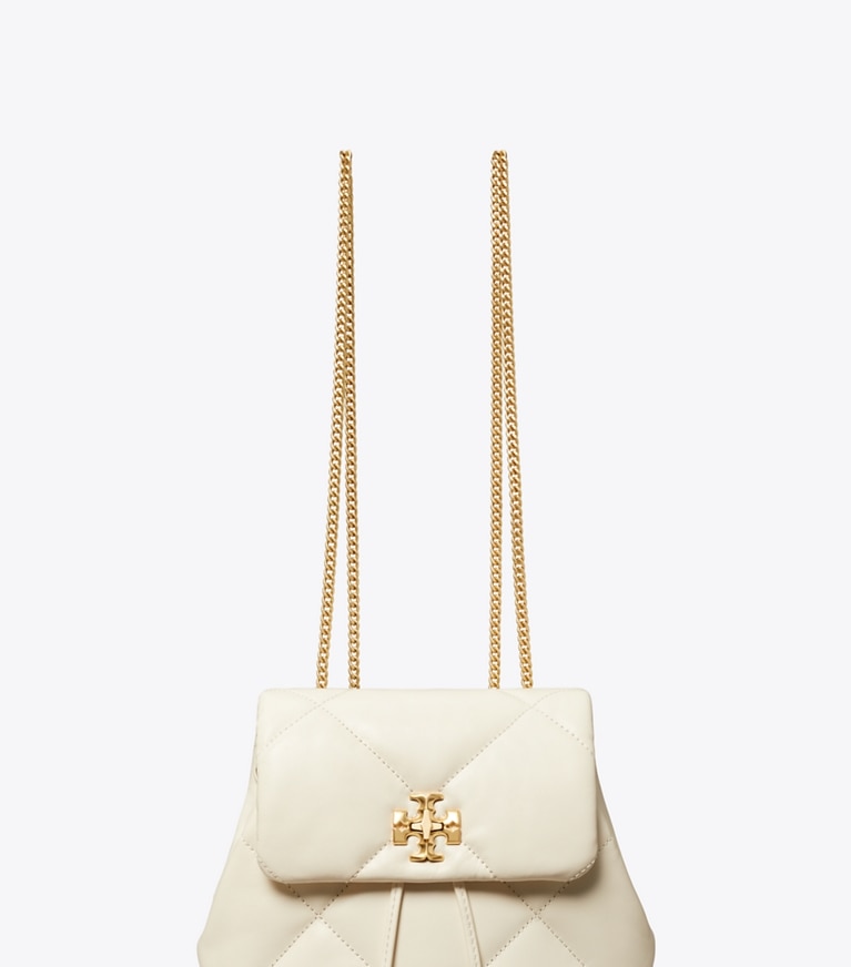Tory Burch designer backpacks Kira Diamond Quilt Mini Backpack in Warm White angle