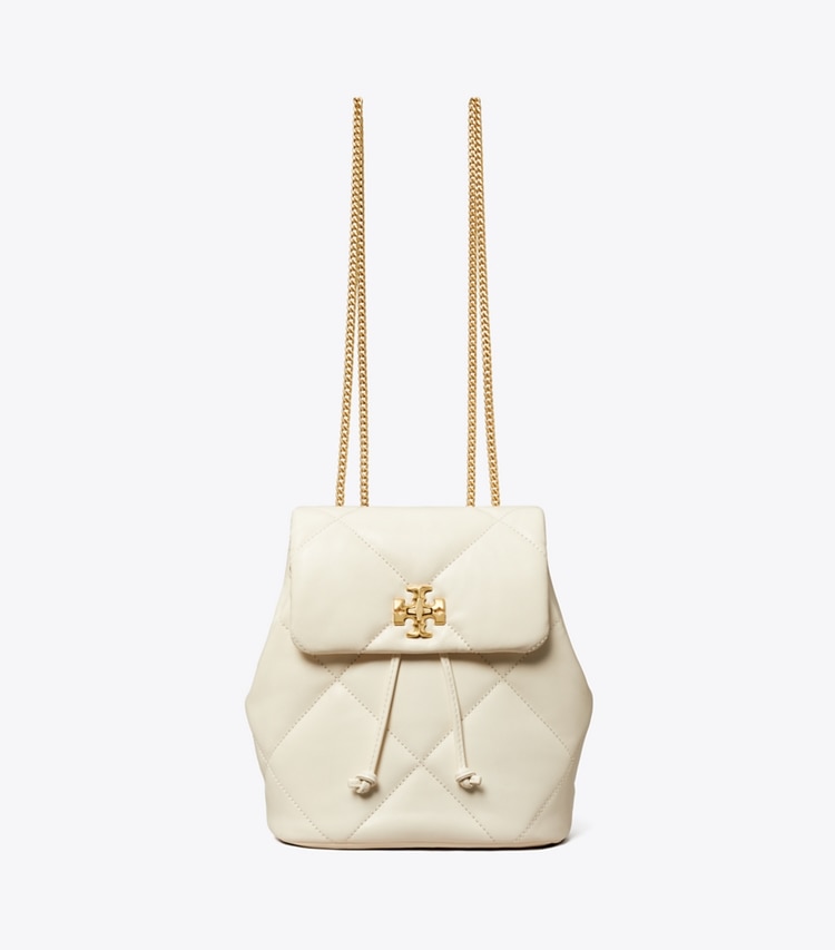 Tory Burch designer backpacks Kira Diamond Quilt Mini Backpack in Warm White front