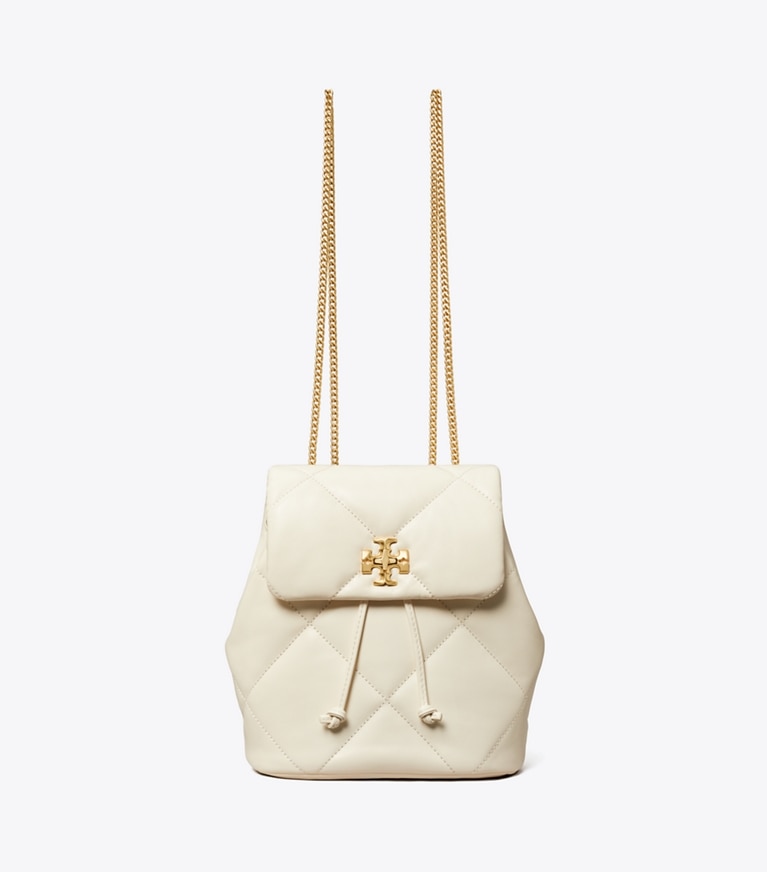 Tory Burch designer backpacks Kira Diamond Quilt Mini Backpack in Warm White angle