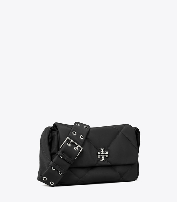Tory Burch designer ショルダーバッグ キラ ダイヤモンドキルト ナイロン メッセンジャーバッグ in Black angle