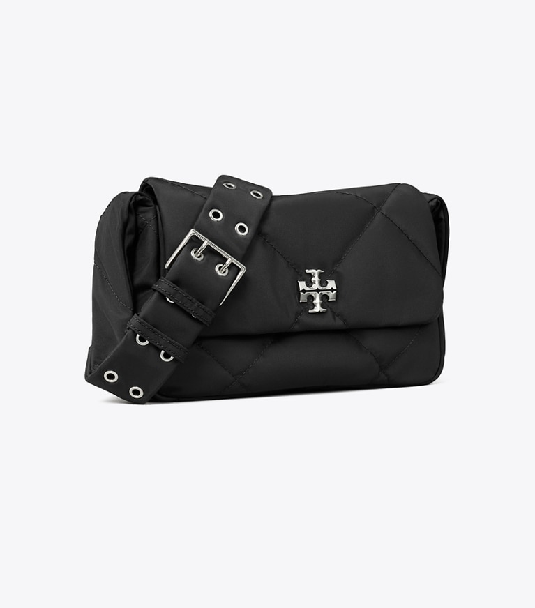 Tory Burch designer ショルダーバッグ キラ ダイヤモンドキルト ナイロン メッセンジャーバッグ in Black angle