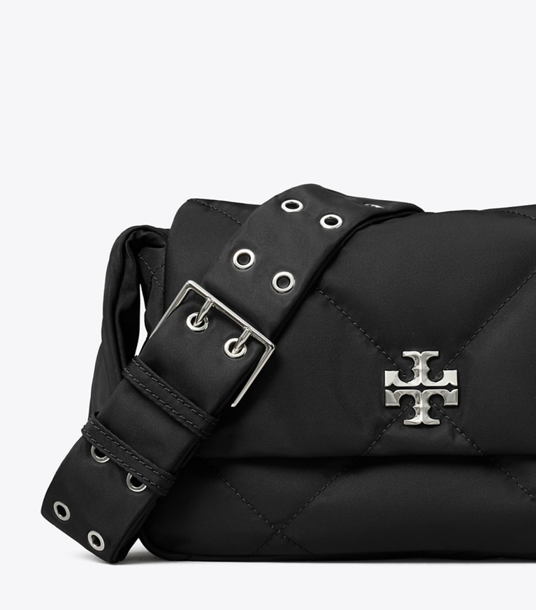 Tory Burch designer ショルダーバッグ キラ ダイヤモンドキルト ナイロン メッセンジャーバッグ in Black angle