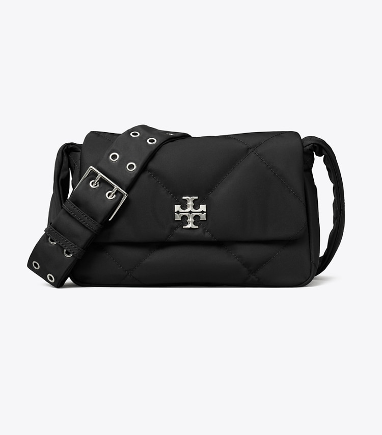 Tory Burch designer ショルダーバッグ キラ ダイヤモンドキルト ナイロン メッセンジャーバッグ in Black front