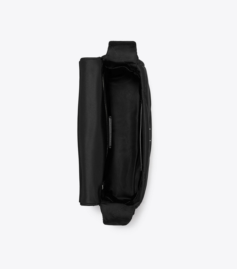 Tory Burch designer ショルダーバッグ キラ ダイヤモンドキルト ナイロン メッセンジャーバッグ in Black angle