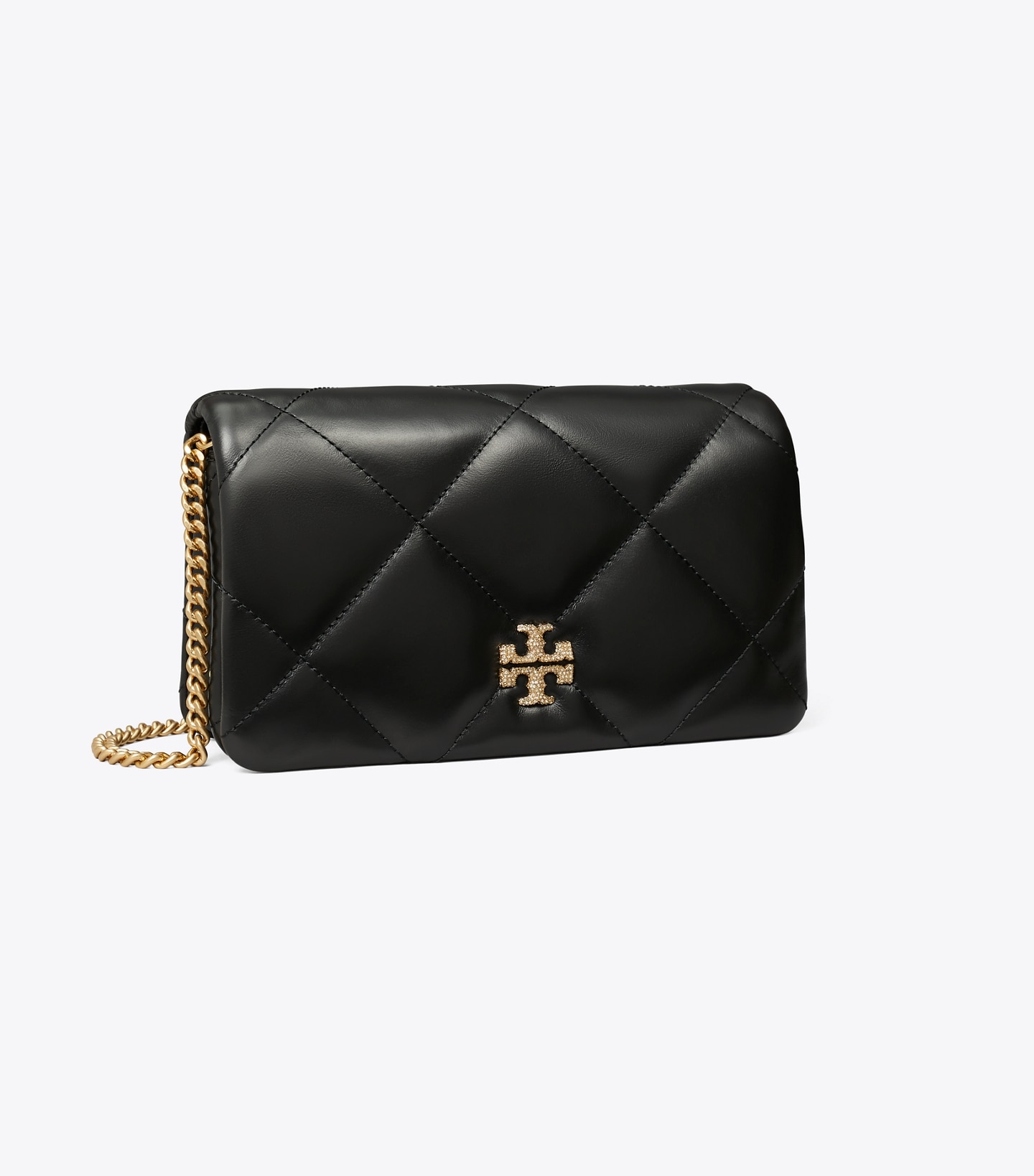 Kira Diamond Quilt Pavé Logo Crossbody