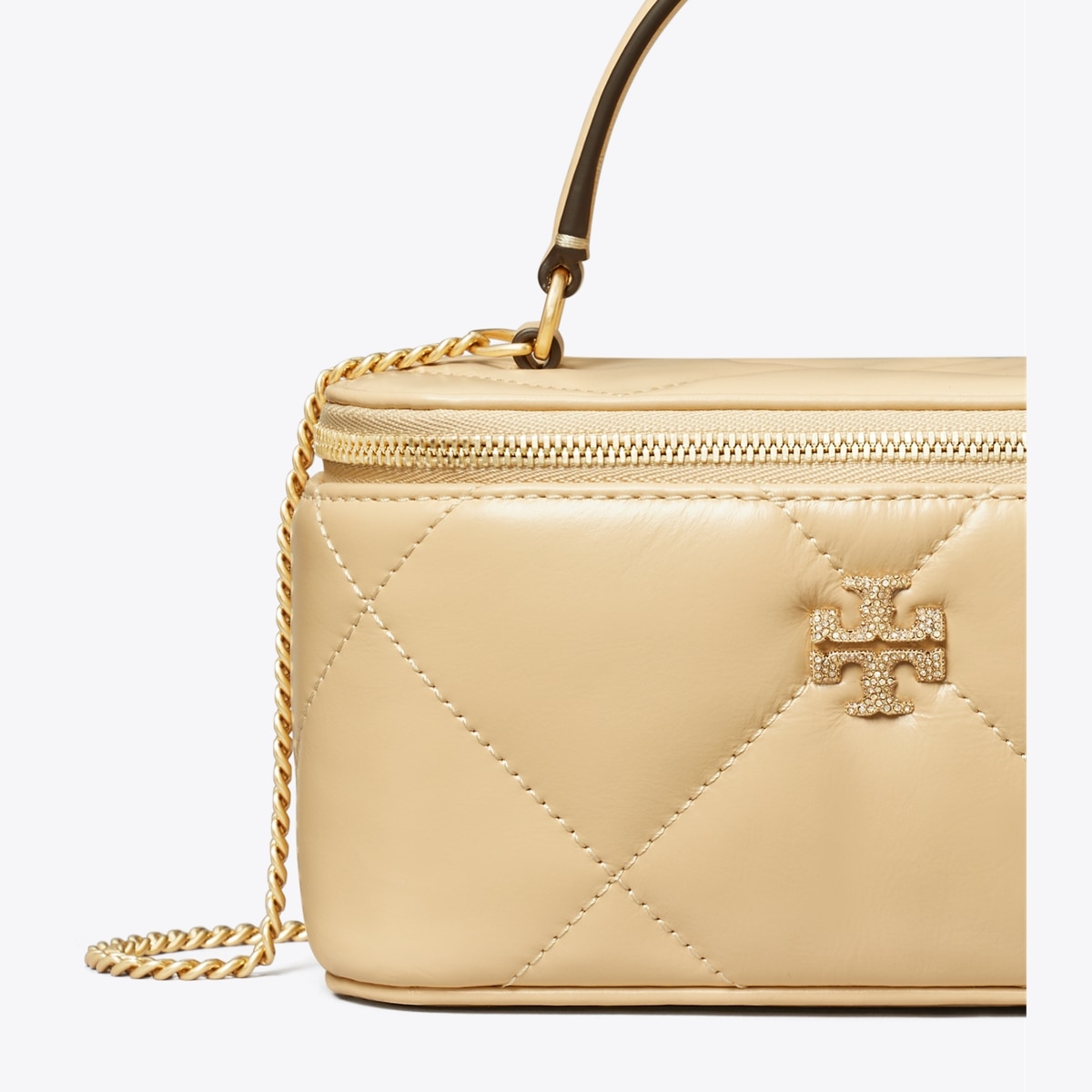 Tory Burch☆Kira Vanity ロゴ TPU バッグ♪【送料込】 Kira Diamond Quilt Pavé Logo Vanity Case: Women's Handbags