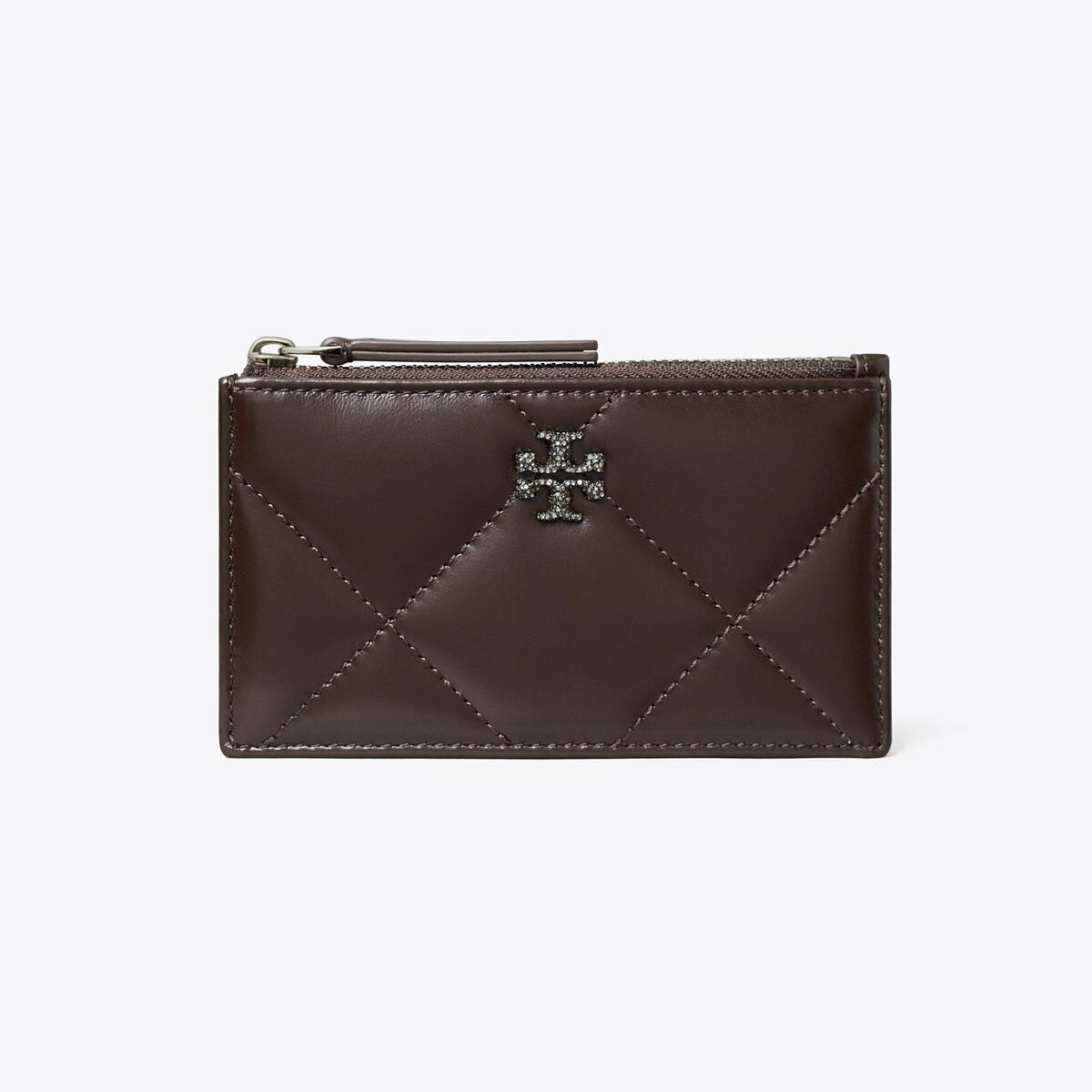 Kira Diamond Quilt Pavé Zip Card Case: Women's Designer Card Cases