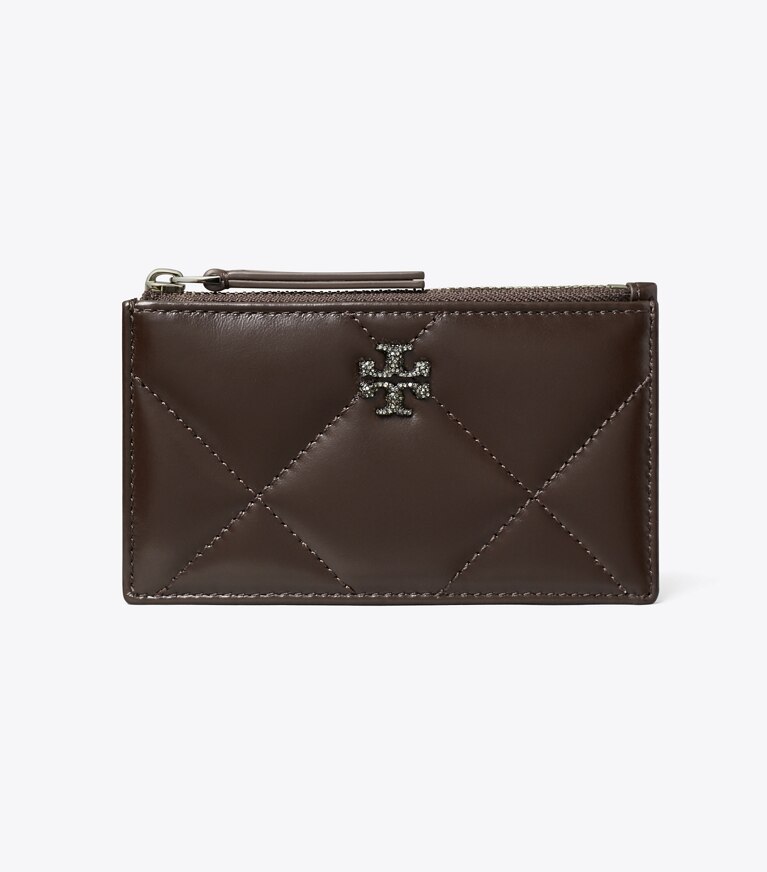 Kira Diamond Quilt Pavé Zip Card Case: Women's Designer Card Cases
