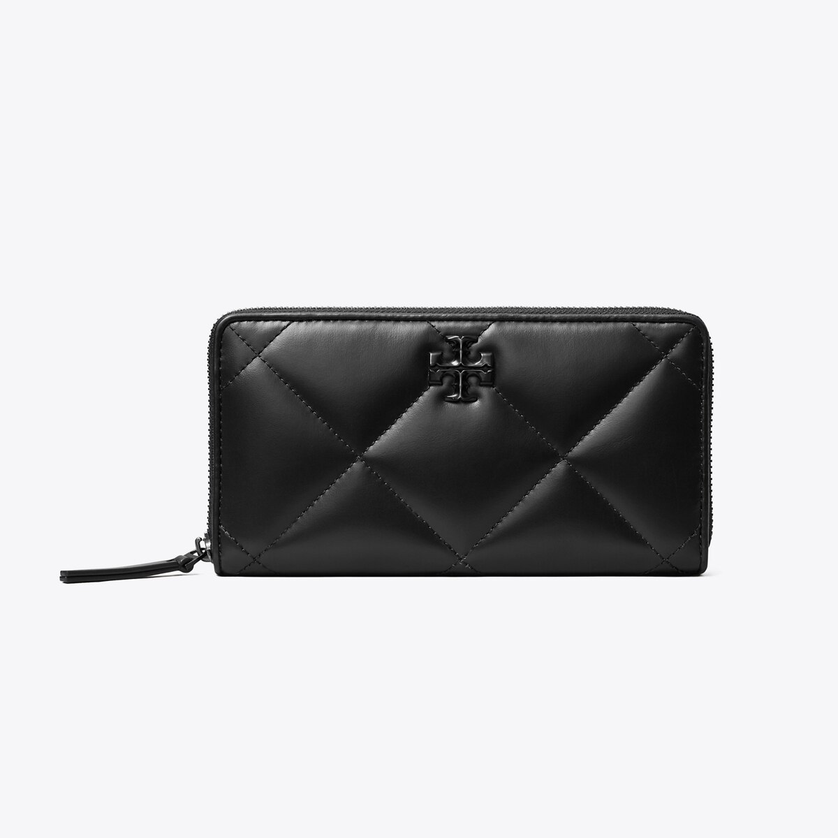 ToryBurch ★ KIRA DIAMOND QUILT ZIP CONTINENTAL WALLET Kira Diamond Quilt Powder Coated Zip Continental Wallet