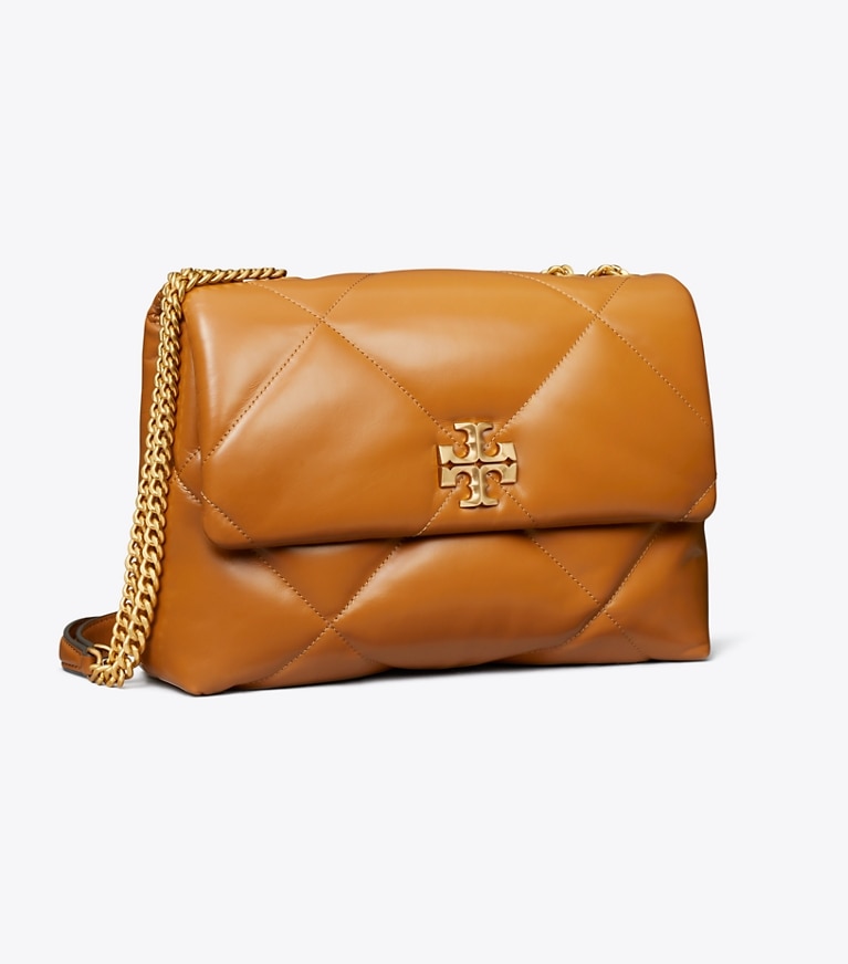 Tory Burch designer shoulder bags Kira Diamond Quilt Shoulder Bag in Classic Chestnut angle
