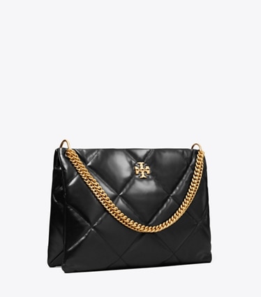 Tory Burch designer shoulder bags Kira Diamond Quilt Shoulder Bag in Black angle