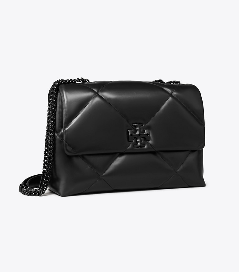 Tory Burch designer shoulder bags Kira Diamond Quilt Shoulder Bag in Black angle
