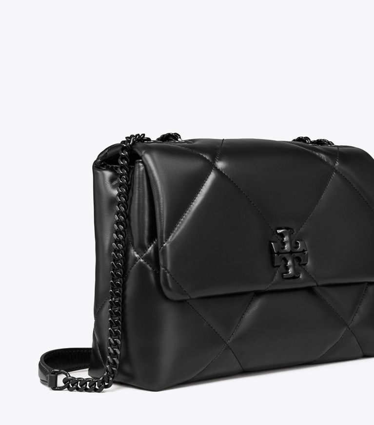 Tory Burch designer shoulder bags Kira Diamond Quilt Shoulder Bag in Black angle