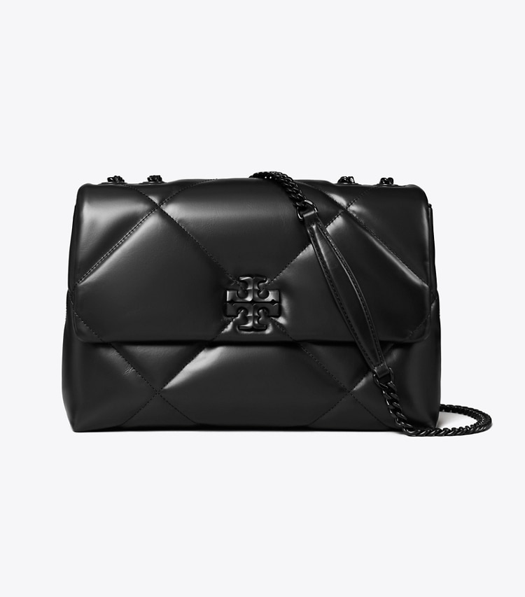 Tory Burch designer shoulder bags Kira Diamond Quilt Shoulder Bag in Black front