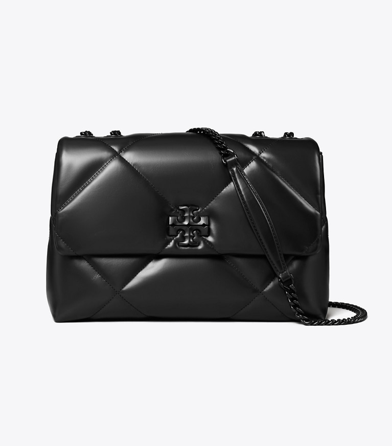 Tory Burch designer shoulder bags Kira Diamond Quilt Shoulder Bag in Black angle