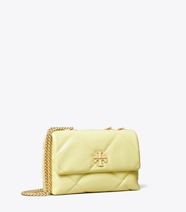 Tory Burch designer shoulder bags Kira Diamond Quilt Small Shoulder Bag in Frozen Zest angle