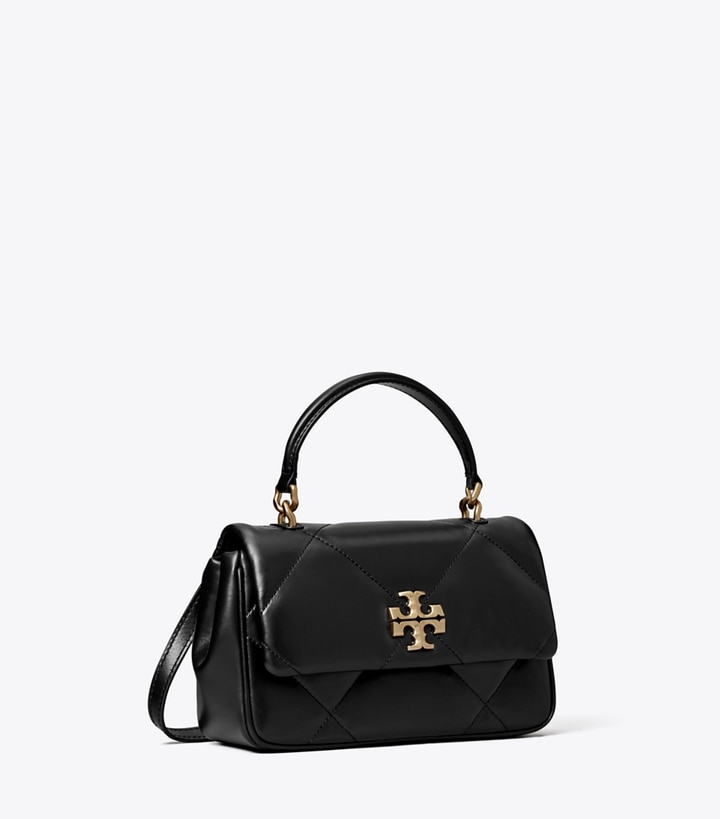 Tory Burch designer crossbody bags Kira Diamond Quilt Top-Handle in Black angle