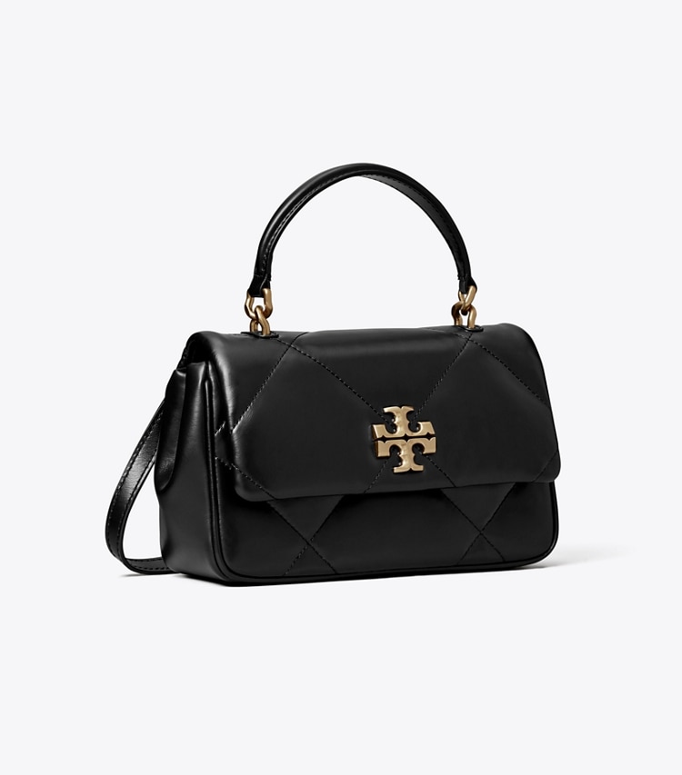 Tory Burch designer crossbody bags Kira Diamond Quilt Top-Handle in Black angle