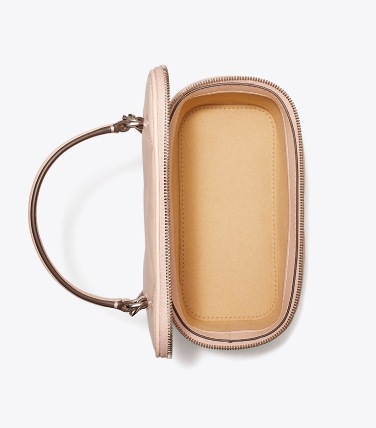 Tory Burch designer mini bags Kira Diamond Quilt Vanity Case in Soft Pink angle