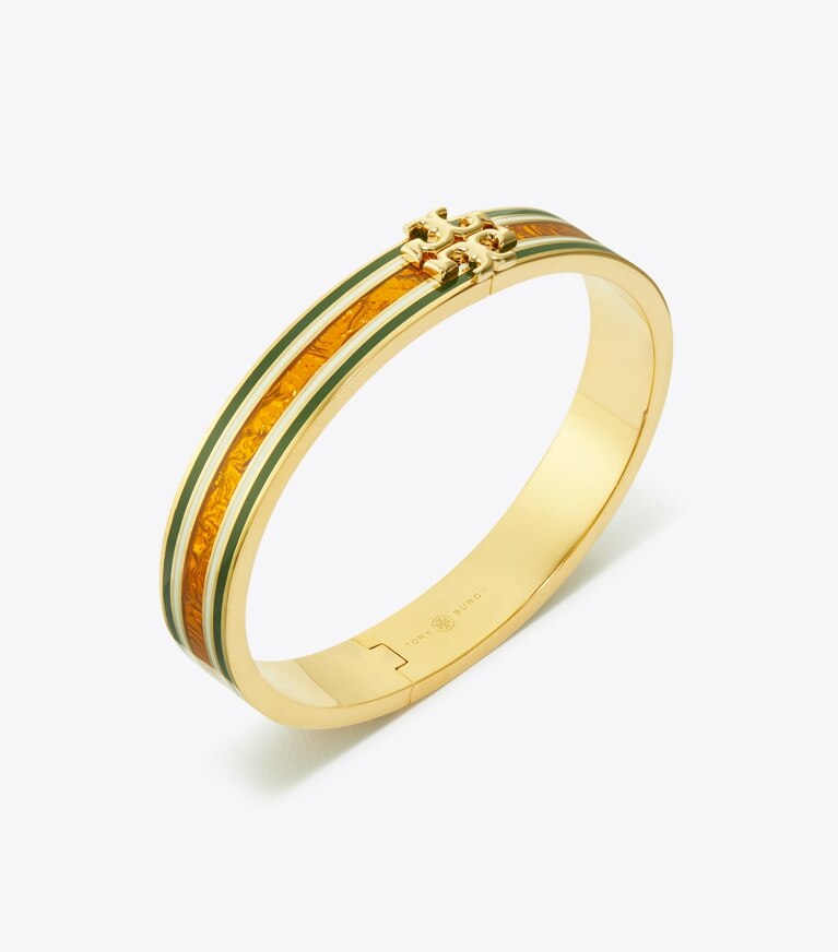 Tory Burch designer bracelets Kira Enamel 10mm Bracelet in Tory Gold / Sunflower / New Ivory front