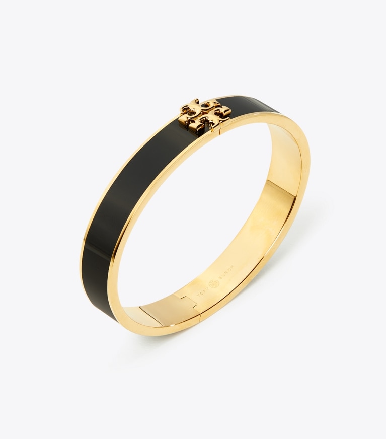 Tory Burch designer bracelets Kira Enamel 10mm Bracelet in Tory Gold / Black front